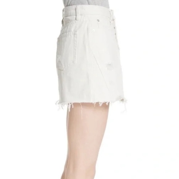 We The Free Out of Ordinary Denim Miniskirt in White - Picture 5 of 9